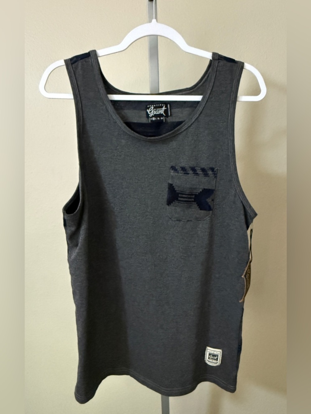 Giant Rawwear Charcoal Gray Men's Tank with Patterned Pocket